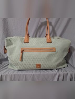 Vintage Dooney & Bourke Mint Green Monogram Weekender